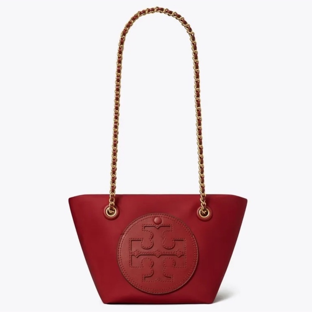 Tory Burch Small Ella Chain Crossbody Bag- Ruby Red